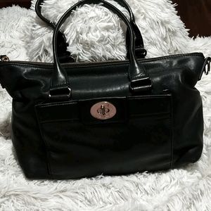Kate Spade black leather Hampton Road Satchel